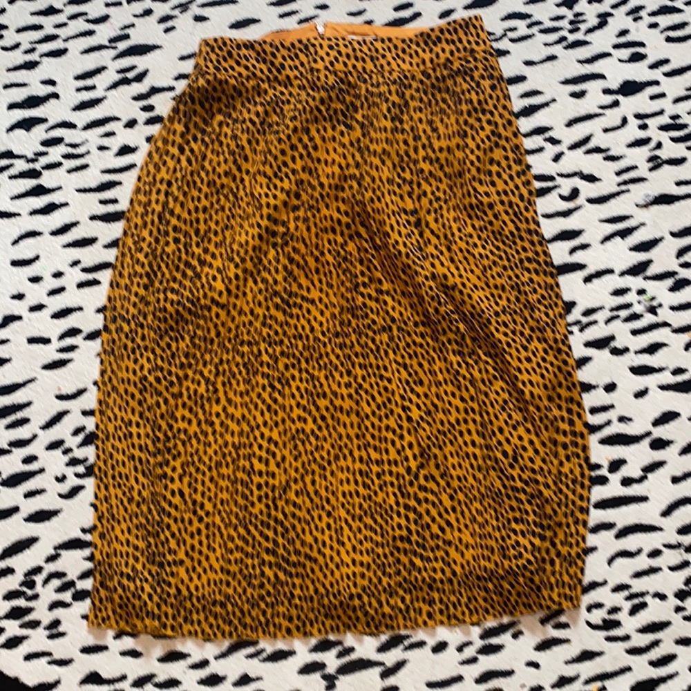 Pleated Printed J Crew Skirt